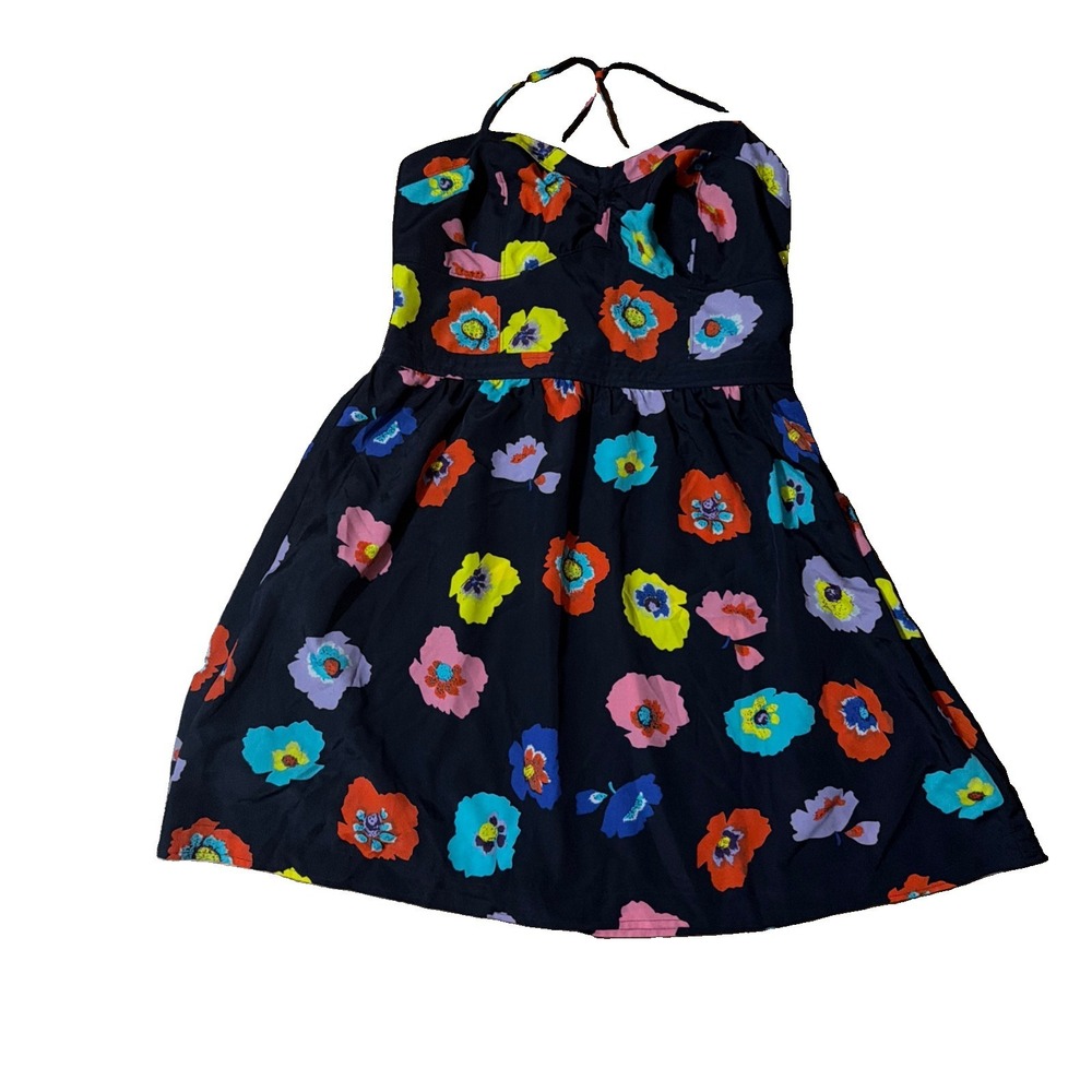 American Eagle Outfitters Floral Navy Spaghetti Strap Dress Summer  12 NWT New